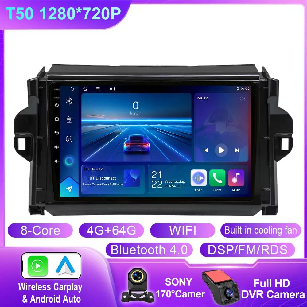 Android 14 For Toyota Fortuner 2 2015 2016 2017 2018 2019 2020 Car Radio Stereo Multimedia Navigation GPS Carplay WIFI Headunit