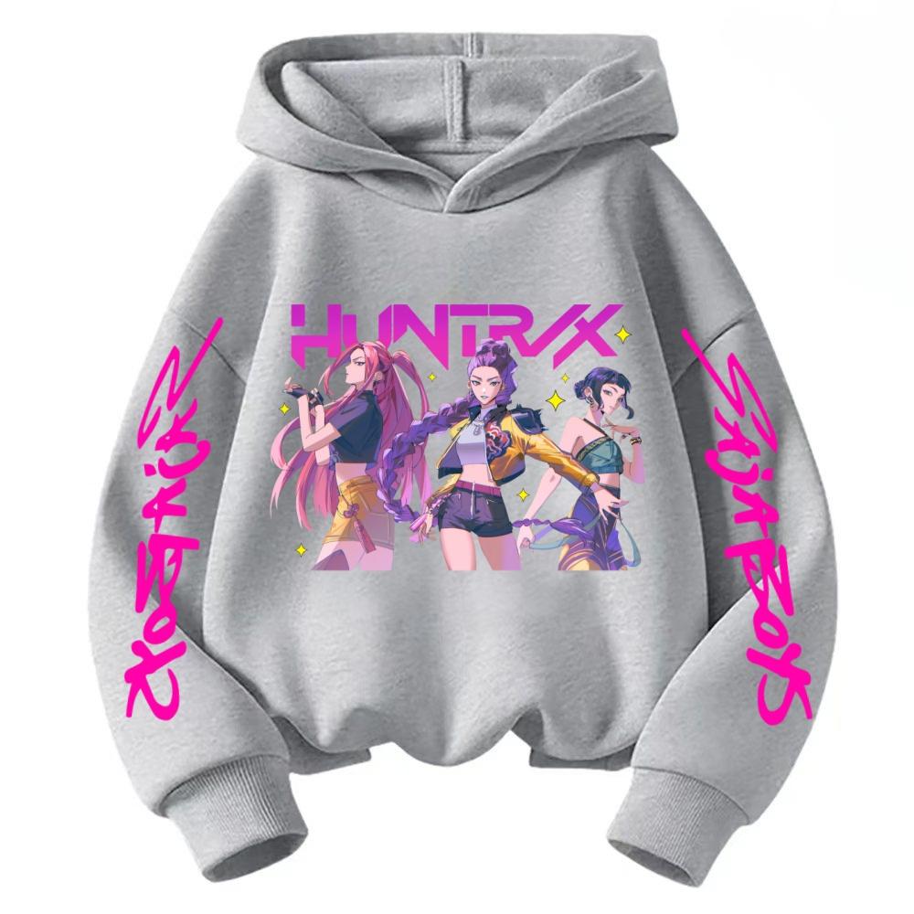 Korean KPop Devil Hunter Children's Hoodie Girls' Clothing Fashion Sweet Wind Boys' Clothing Autumn and Winter Warm Childre