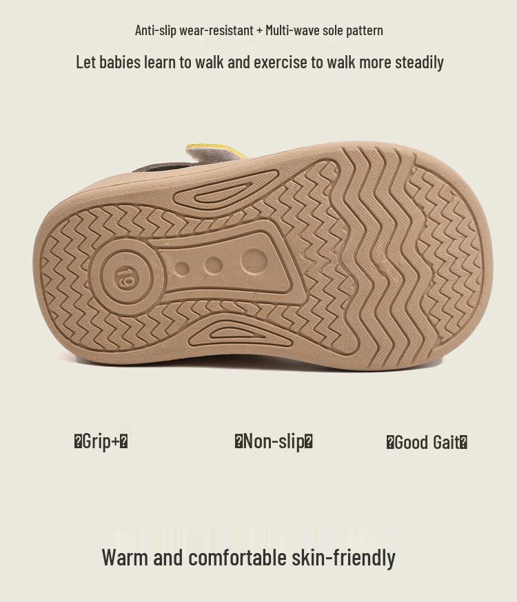 Warme Lederschuhe für Kleinkinder Herbst/Winter (0-6 Jahre) - Weiche, rutschfeste, trittfeste Sohlen für Jungen & Mädchen