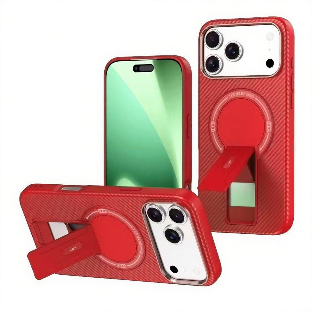Luxury Invisible Stand Magnetic Case for iPhone 17 16 15 14 Plus 12 13 Pro Max Hard Anti fall Matte Back Case for Magsafe Cover