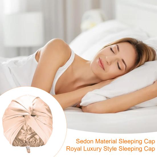 Hair Care Hat Double Layer Imitation Silk Sleep Hat Back Adjustable Buckle Turban Hat Solid Color Home Headwear