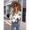 Butterfly Print Button Shirt, Casual Long Sleeve Shirt For Spring & Fall, Women's Clothing