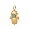 CARLIDANA Pink Blue Enamel Hamsa Hand Charms Gold Plated Charms Religious Muslim Islamic Hand of Fatima Charms DIY Jewelry
