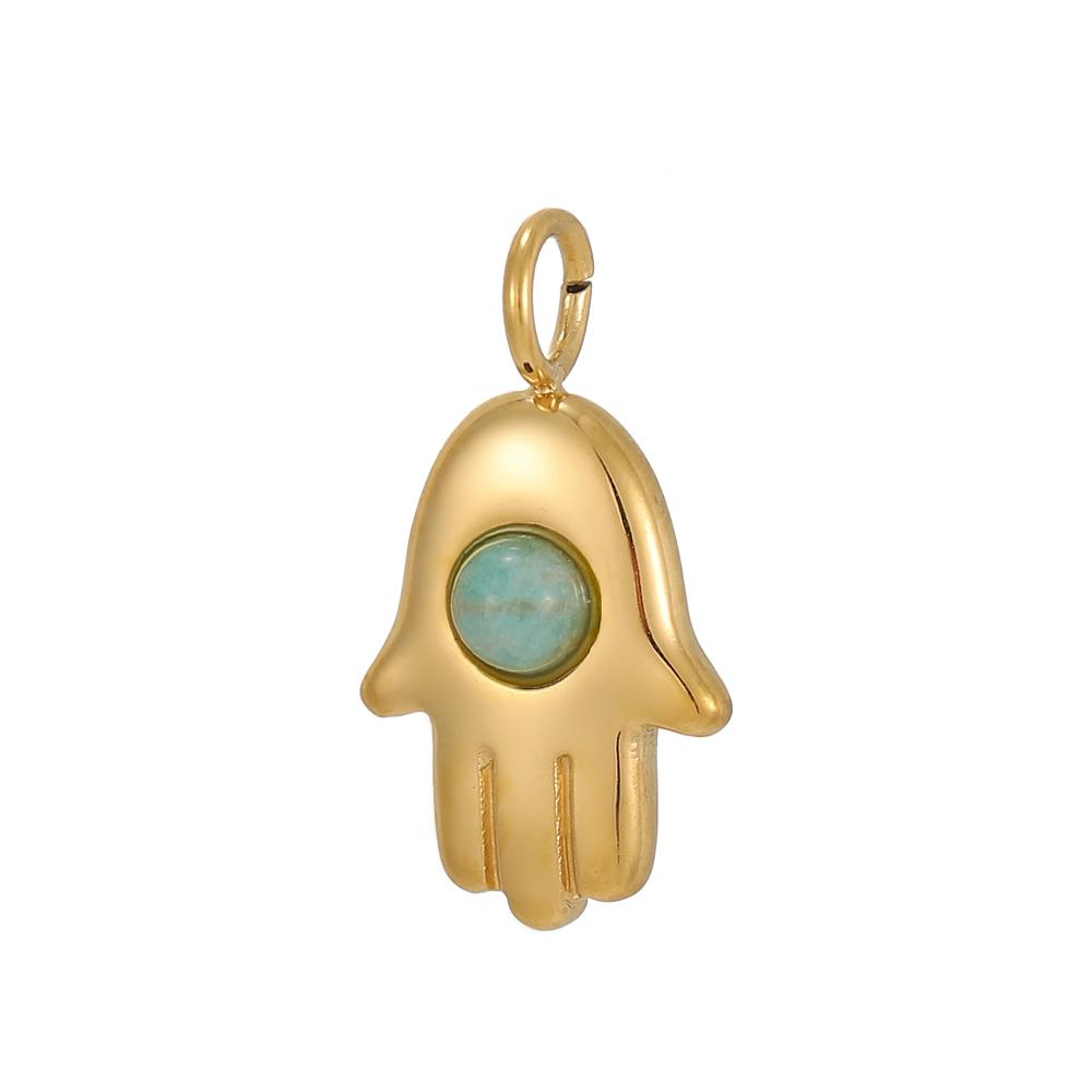 CARLIDANA Pink Blue Enamel Hamsa Hand Charms Gold Plated Charms Religious Muslim Islamic Hand of Fatima Charms DIY Jewelry