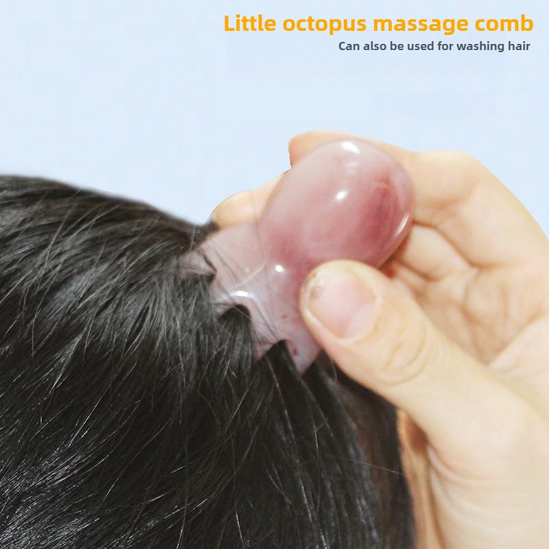 2025 New Resin Octopus Scalp Massage Comb Acupressure Meridian Therapy Hair Care Portable Relaxation Tool Natural Material