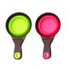 Collapsible Pet Scoop Silicone Measuring Cup with Sealing Clip 2 in 1 Multi-Function Scoop Bowls for Dog Cat Food Water