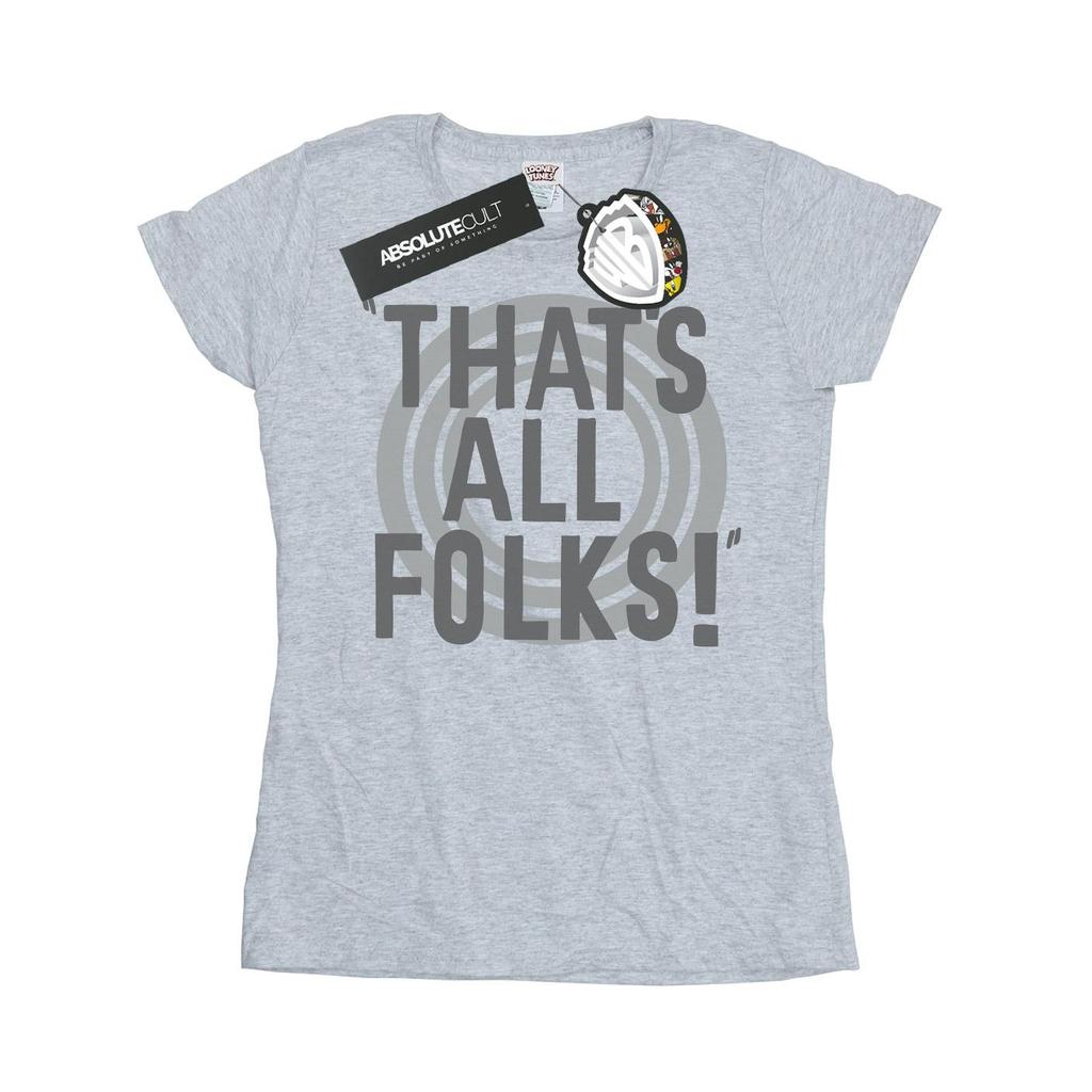 Looney Tunes Womens/Ladies That´s All Folks Text Cotton T-Shirt