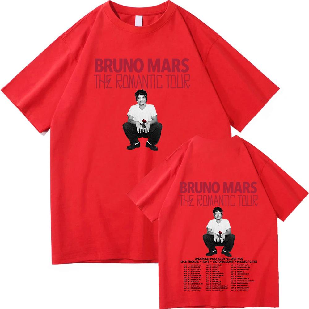 

Bruno Mars The Romantic Tour 2026 T-shirt Summer Short Sleeve O-neck Mens Tshirts Streetwear Hip Hop Singer Graphic Print Shirt L