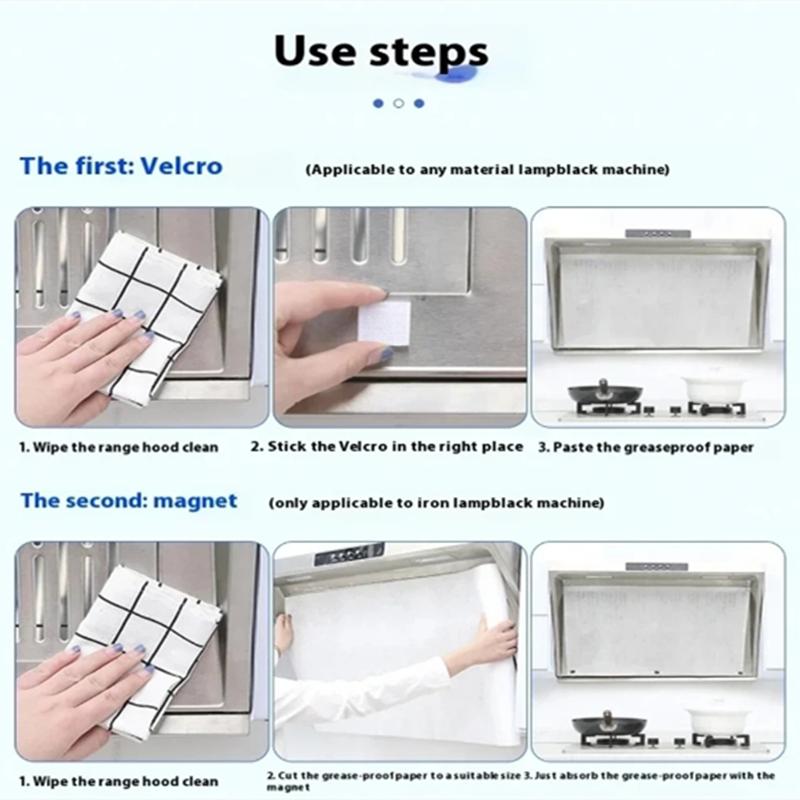 Kuchyňský odsavač par Filtr Vysoký výkon Absorpce oleje Bez kouře Univerzální střih Odolná samolepka Netkaný absorpční papír