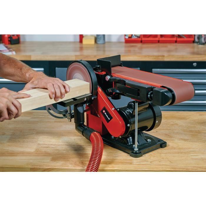 Einhell ponceuse stationnaire tc-us 380 (380 w) livré avec 1 bande de ponçage k80 et 1 disque abrasif k80