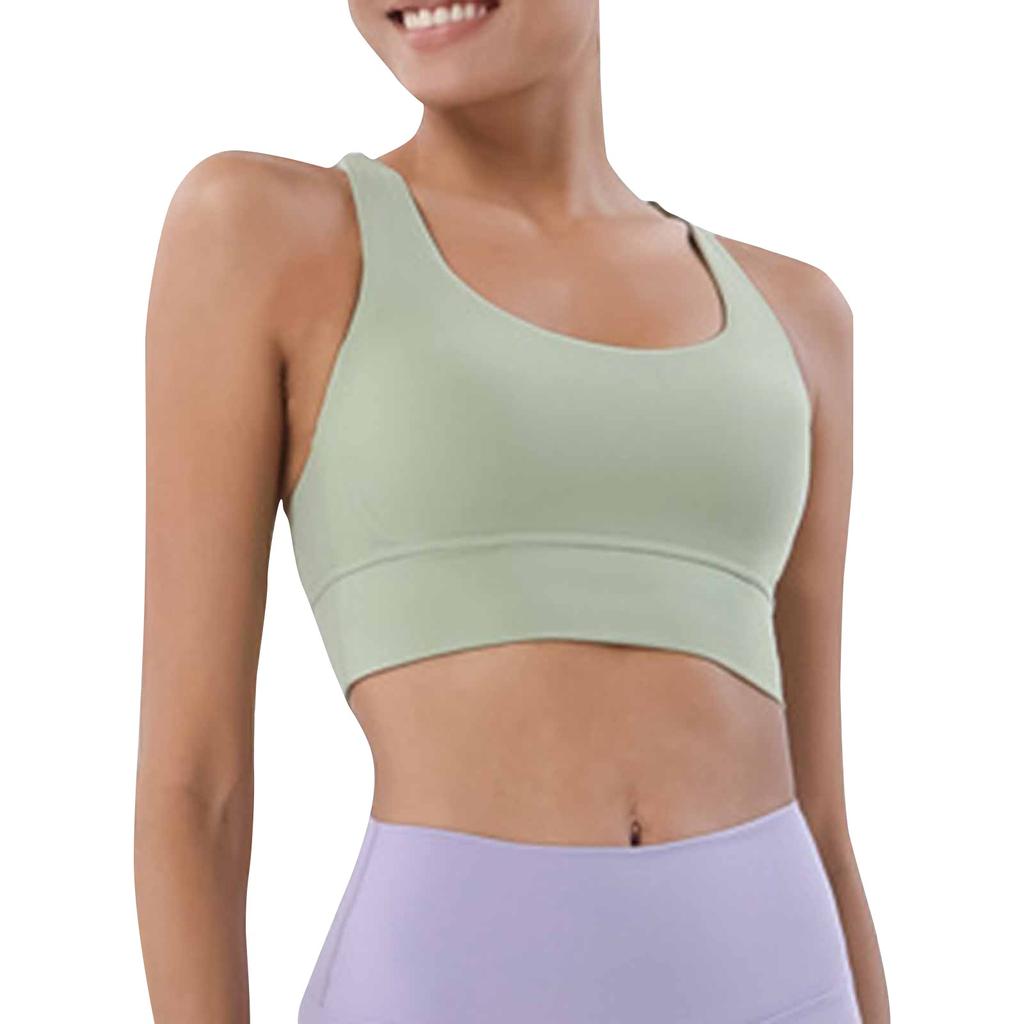 Double-sided Brushed Cross Back Sports Shockproof Gathered Yoga Fitness Vest
