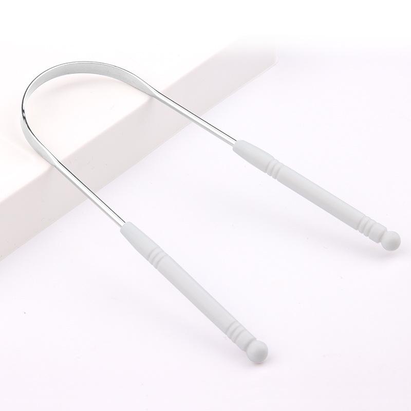 Stainless Steel Tongue Scraper & Brush - Oral Hygiene Tool