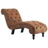VidaXL Chaise Longue Brown Suede-look Faux Leather