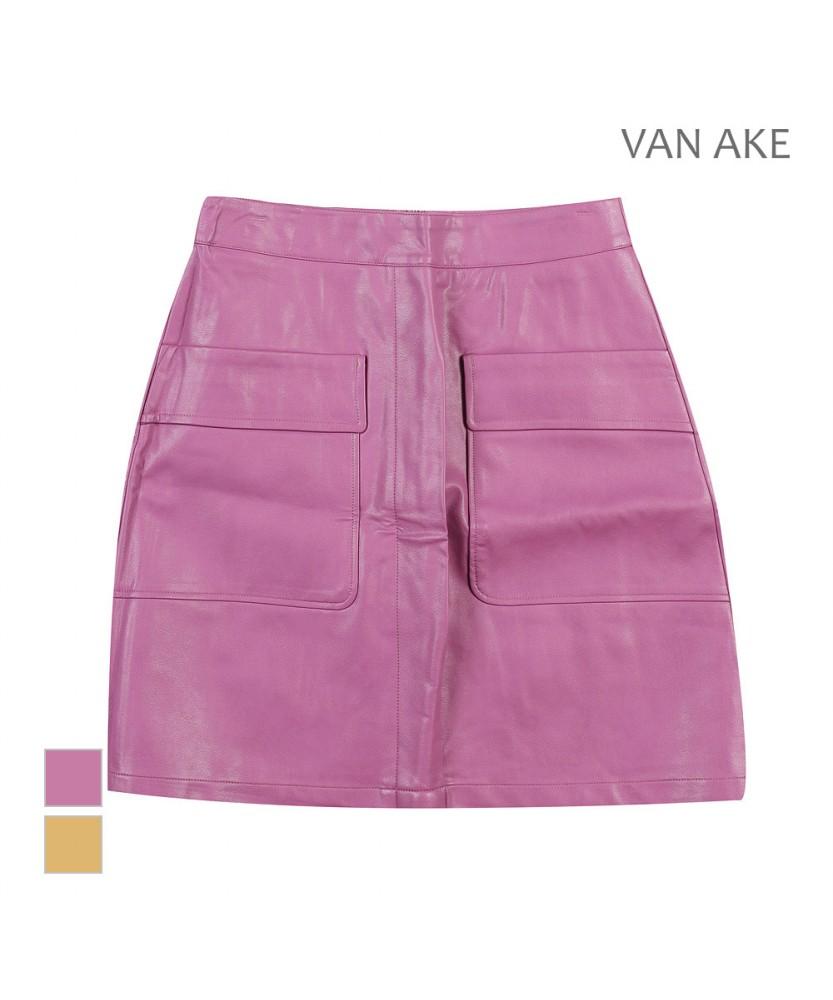 VANAKE Mini-Lederrock mit Taschendesign_Vb29Skmd01Z