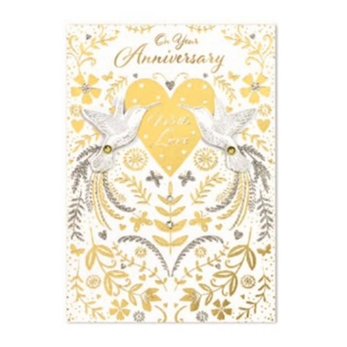 Simon Elvin On Your Anniversary Birds Greetings Card (Pack of 6)