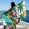 1 Stück Cartoon Flamingo Tropischer Regenwald Strandtuch Super Saugfähig Geeignet für Strandurlaub Pool Sommergeschenk für Freunde