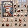 Holiday Decoration Accessories 24 Days Cute Dog Advent Calendar 2026, 2D Acrylic Puppy Ornaments Christmas Tree Hanging Countdown Calendar,