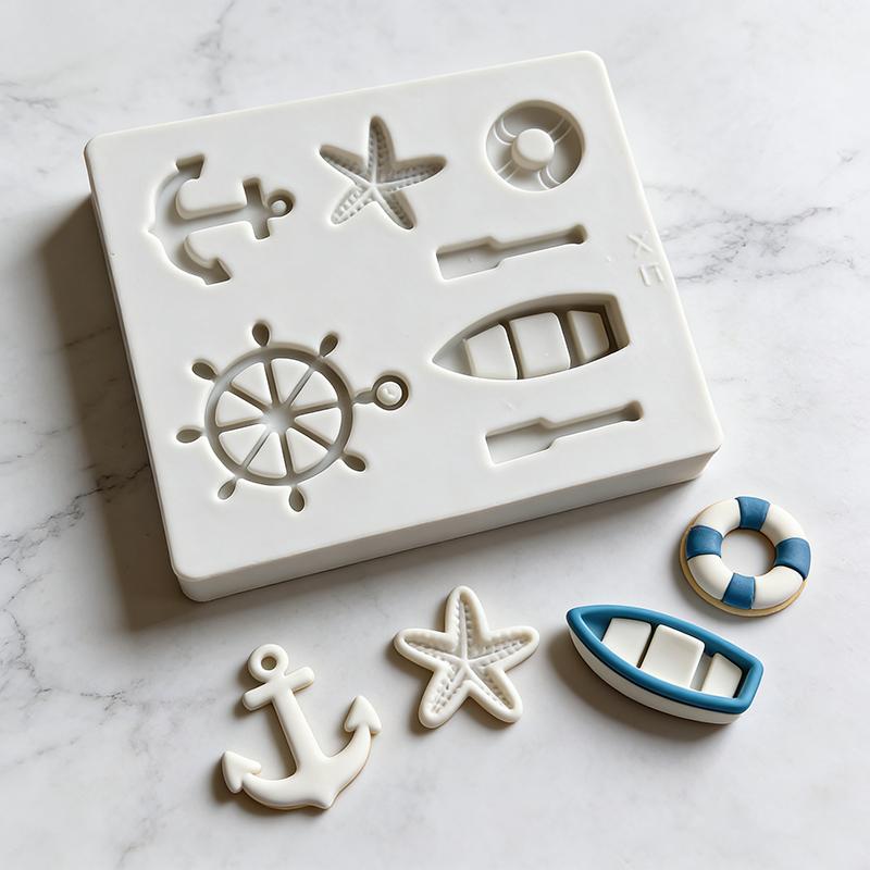 WTEMPO 2pcs Ocean Themed Silicone Molds Set DIY Epoxy Resin Molds Clay Gifts Wax Crafts Making Molds