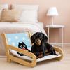 Universal Wooden Pet Sofa Bed Cartoon Removable Cat Rocking Chair Wear-Resistant Dog Bed Chairs Four-Season