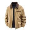 Men's Plus Size Washed Lapel Workwear Jacket - Spring/Autumn