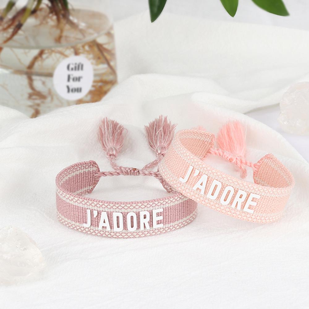Silicone Letter Woven Bracelet: Women's Handmade Tassel Bracelet Gift