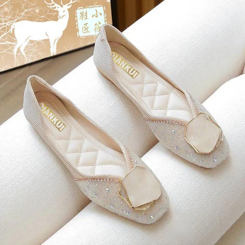 

Туфли женские с квадратным носком в корейском стиле, женские балетки, последние, удобные и элегантные, со скидкой, высокое качество, модные, весенние 37