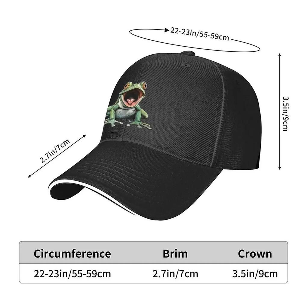 Screaming Froggy Baseball Cap Bobble Hat hats on offer Luxury Unisex cap sailor cap for Unisex Boy Women's
