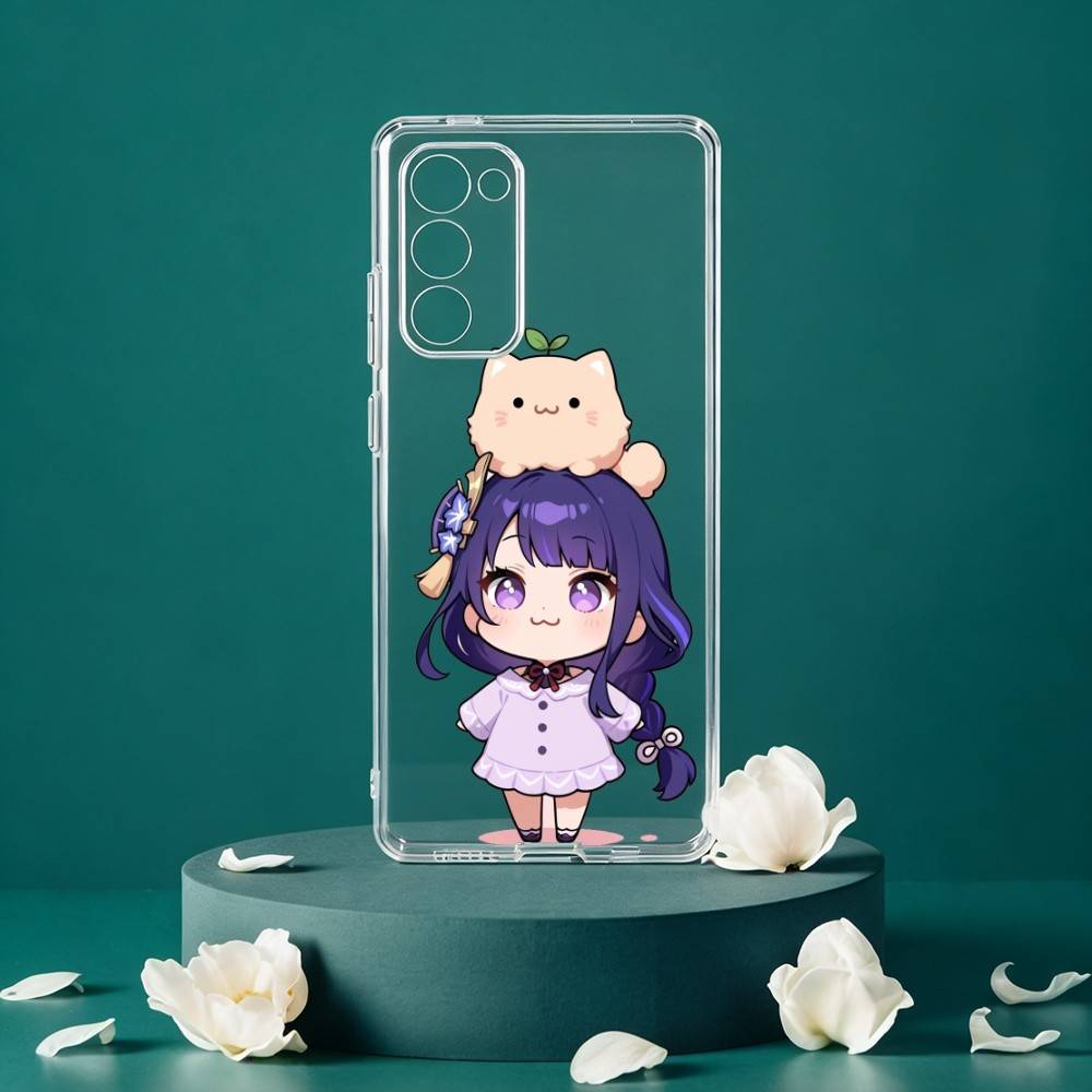 R-Raiden Shogun Genshin Handyhülle Für Samsung Galaxy S24 S25 S23 S22 S21 Plus S24 S25 Transparente Hülle