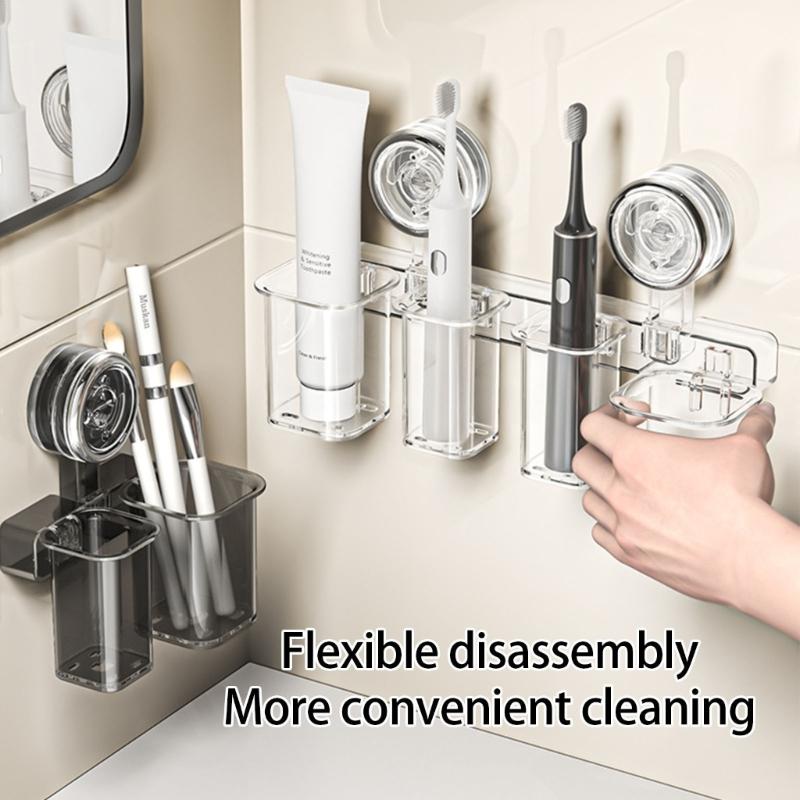 Functional Toothbrush Holder Suction Cup Easy Install Toothbrush Rack Organizers For Renters And Students Seeking Order