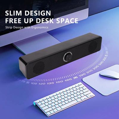 USB Powered Computer Speaker with Volume Control Wired Connection Home Speaker Soundbar  PC Use
