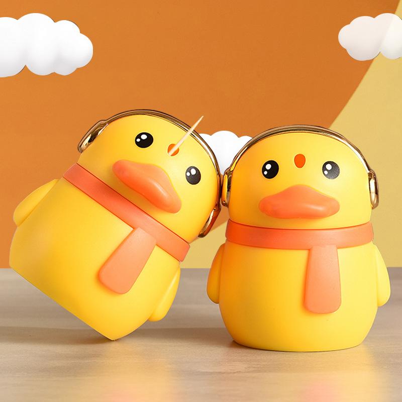Yellow Duck Toothpick Holder Light Luxury Cartoon Creative Toothpick Bottle Home Hotel Automatic Press Plastic Toothpick Holder