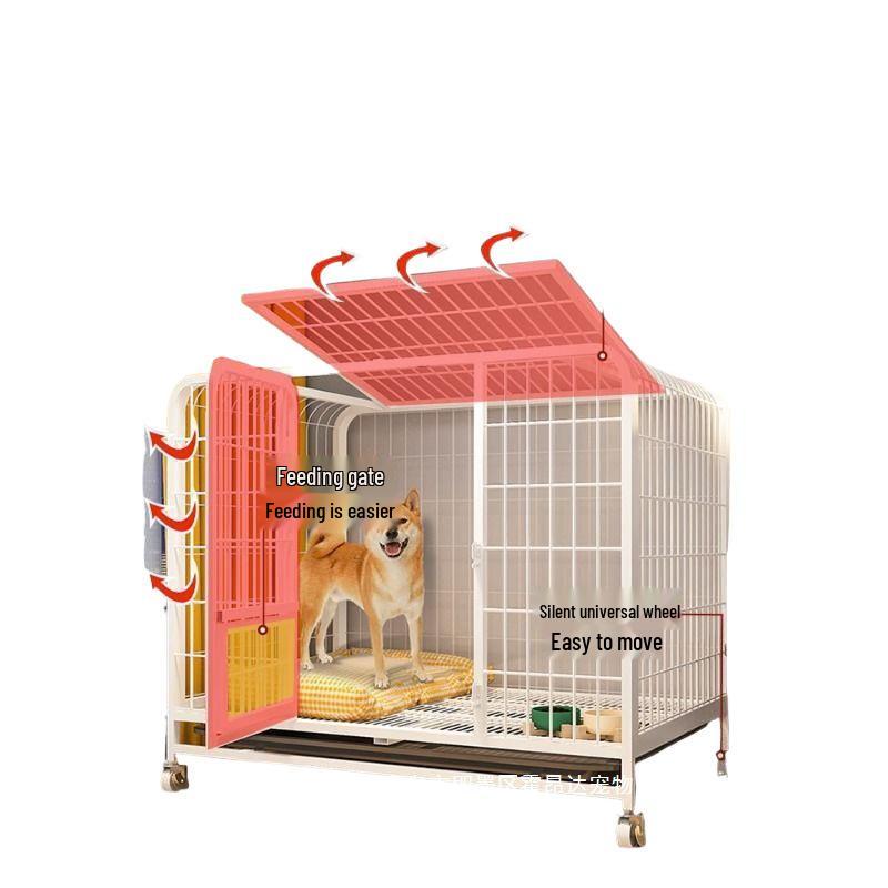 Medium/Large Indoor Dog Cage with Integrated Toilet for Shiba Inu & Corgi