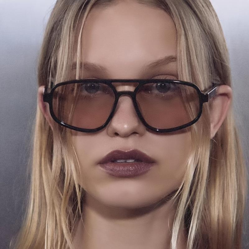 3set Fashion Simple Square Sunglasses Women Vintage Double Bridge Sun Glasses Ins Trending Colorful UV400 Eyeglasses Unisex