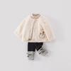 Girls Winter 3-Piece Set: Fleece-Lined Hoodless Coat Thermal Top Warm Leggings Toddlers 1-3Y