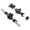RC Car Front Rear Axle Black Stainless Steel Aluminum Alloy Anodized RC Front Rear Axle Set for SCX10 PRO