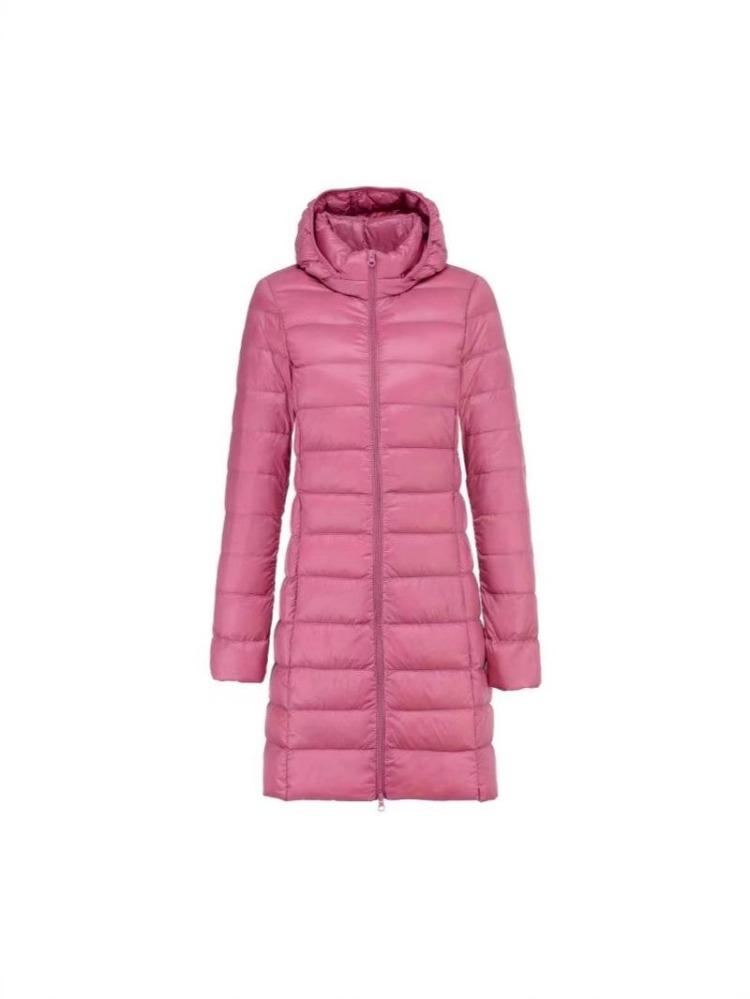 2025 Winter Autumn Women Plus Size Lightweight Down Jacket Detachable Hood Warm Mid Length Coat