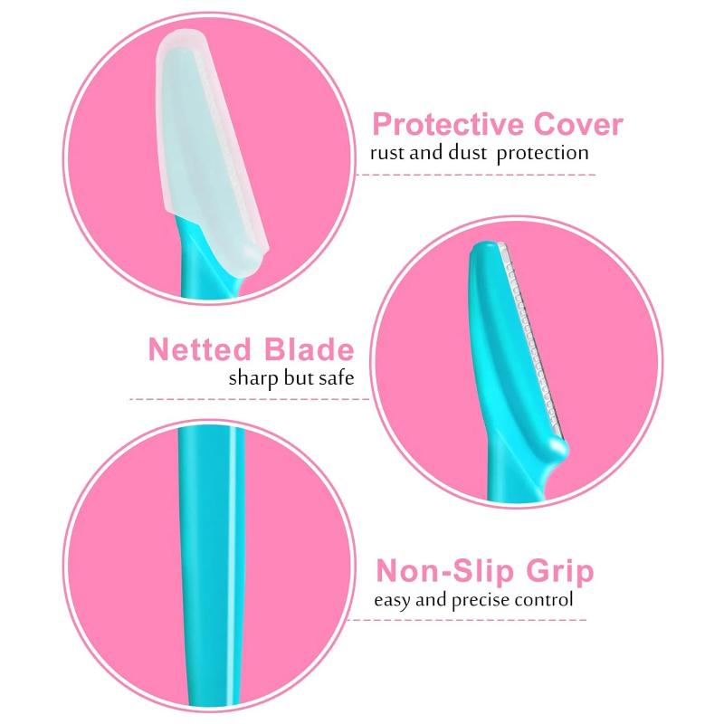 12/24 Pcs Multifunctional Brow Face Razor Exfoliating Hair Trimmer Shaver Grooming Tool for Women Men Travel