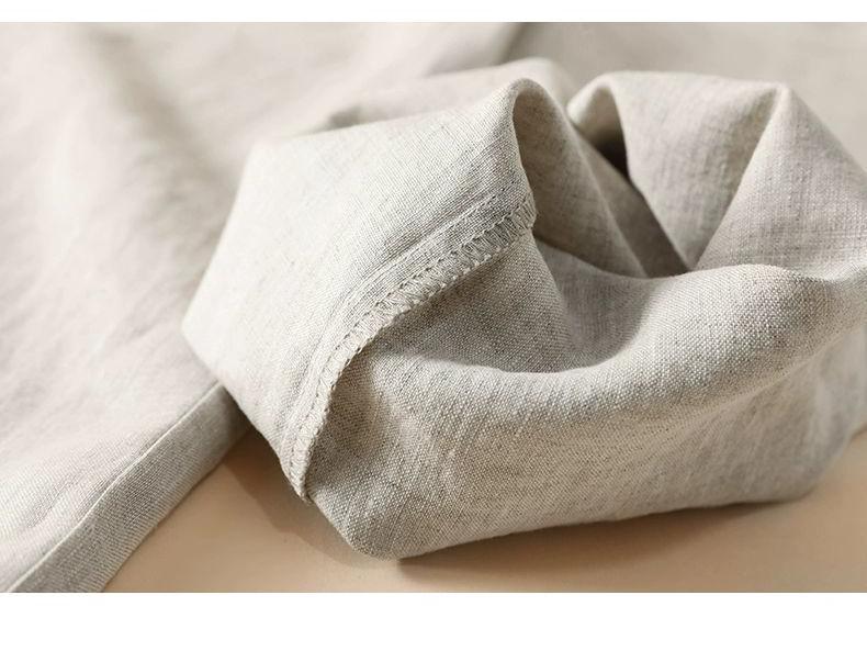 Women's High Waist Linen Wide-Leg Pants - 2026 New Style, Slimming, Casual, Cropped, and Straight Leg.