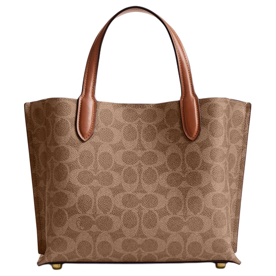 Coach Willow 24 Classic Logo Turnlock Closure Tote Bag Women Tote Bags Brown Caramel C8562-B4XHG