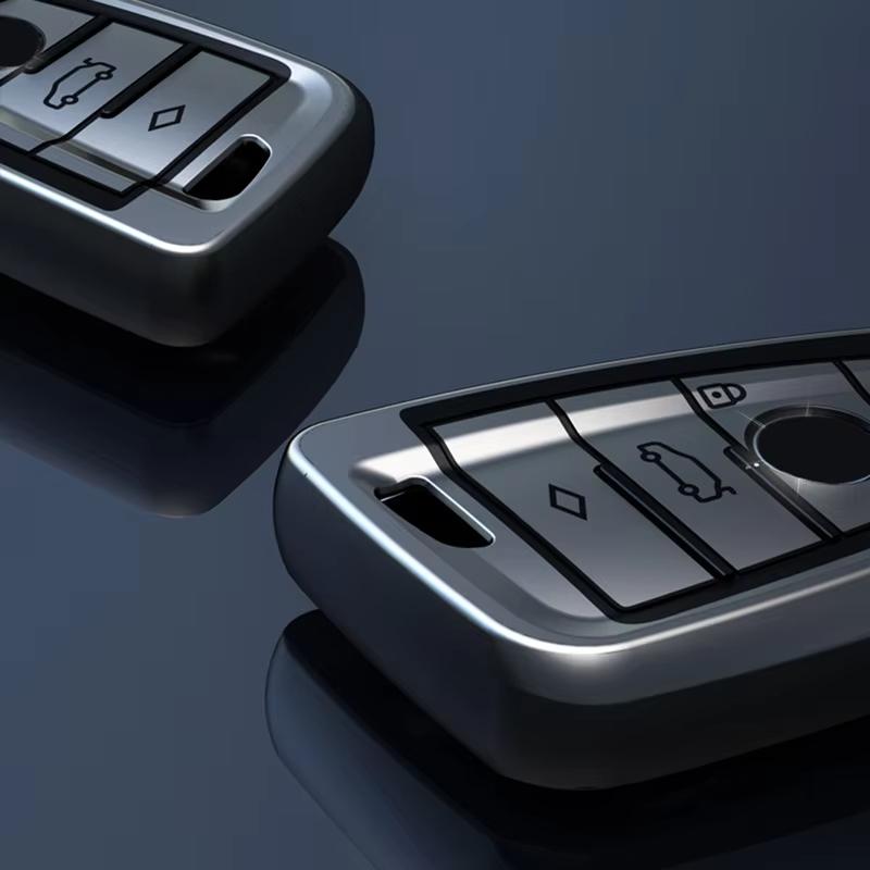 Grigio Titanio per BMW X1 X3 X4 X5 X6 F15 F16 G30 Serie 3 5 7 G11 F48 Custodia Copri Telecomando Chiave Auto Portachiavi Accessori