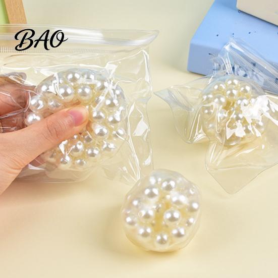 Portable Anxiety Relief Gifts Pearl Bead Filled Stress Toy, Soft TPR Sensory Relaxation Squeeze Ball, Comforting Balls Slow Rebound Rice Cake Texture