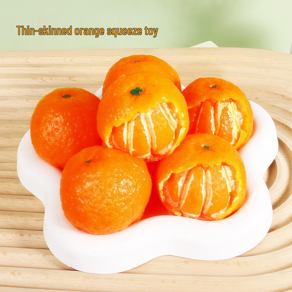 Douyin Popular Realistic Peeled Orange Squeeze Toy - TPR Stress Relief Soft Decompression Artifact