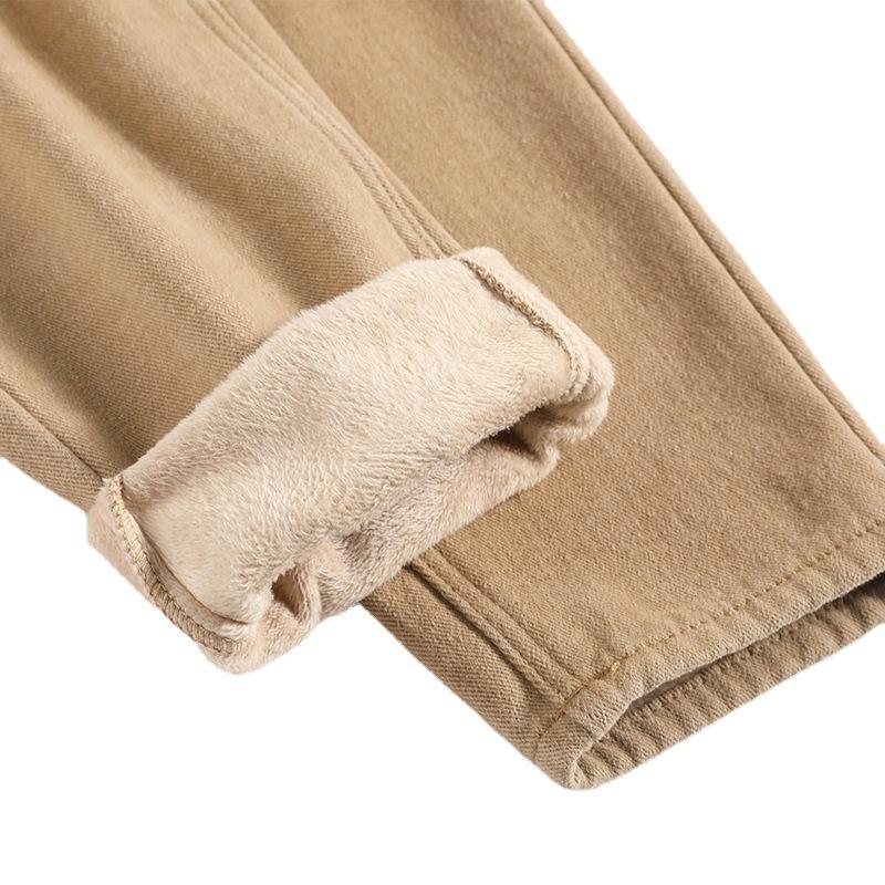 Hochtaillierte Slim Harem Jeans für Damen für Frühling und Herbst Neu Klein Locker und Vielseitig Gerade Neun-Punkt Dad-Hose