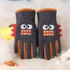 Cartoon Dinosaur Children Winter Gloves Thicken Warm Boys Girls Five Finger Gloves Kids Plush Outdoor Riding Ski Gloves