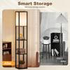 Floor Lamp with Shelves, 3 Layer Column Modern Standing Lamp for Living Room, Bedroom, Office, Bulb not Included, Black