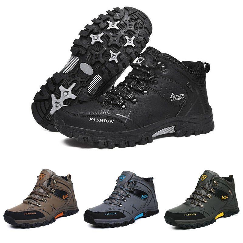 Men's Winter Snow Boots Warm And Waterproof Hiking Shoes With Elegant Look