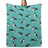 Border Collie Pattern Throw Blanket Summer Cool Breathable Blanket for Sleeping