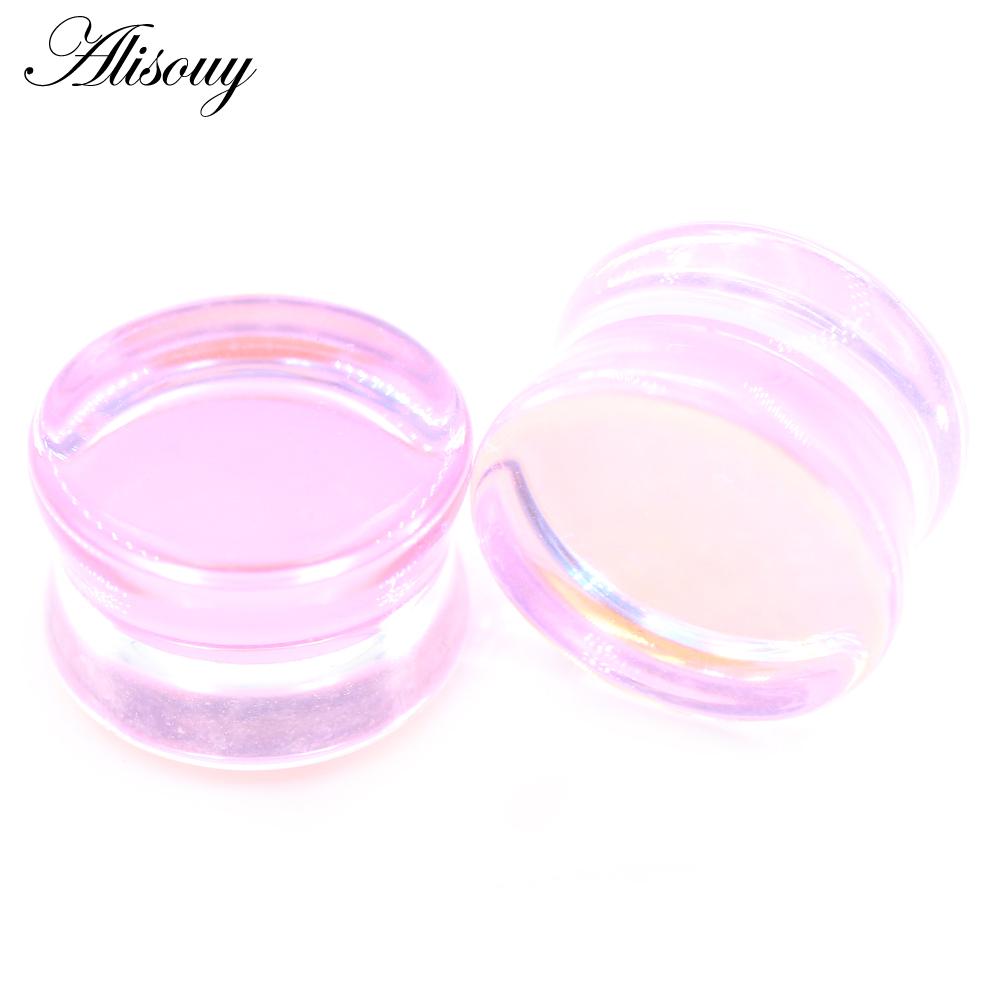 Alisouy 1PC 6mm-30mm Runde Glas Frauen Männer Ohr Stecker Tunnel Messgeräte Keil Expander Extender Ohrringe piercing Körper Schmuck