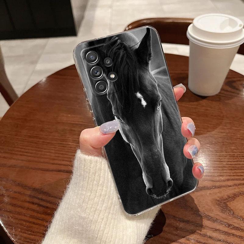 Pferdemädchen Tier Klare Handyhülle Für Samsung Galaxy A56 A57 A37 A55 A54 A36 A35 A26 A25 A16 A17 A07 A52 A34 A73 A53 A21s Cover