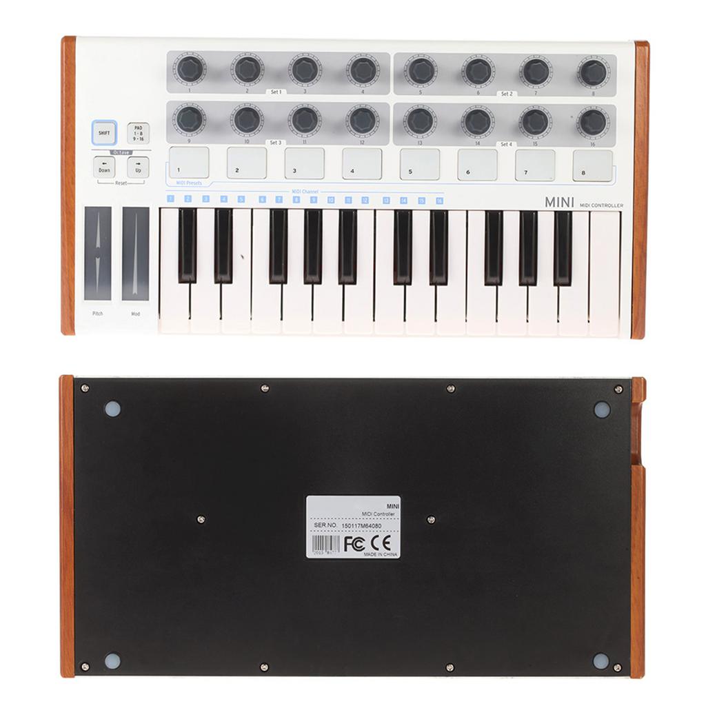 Worlde Ultra Portable Mini Professional 25 Key USB MIDI Drum Pad and Keyboard Controller